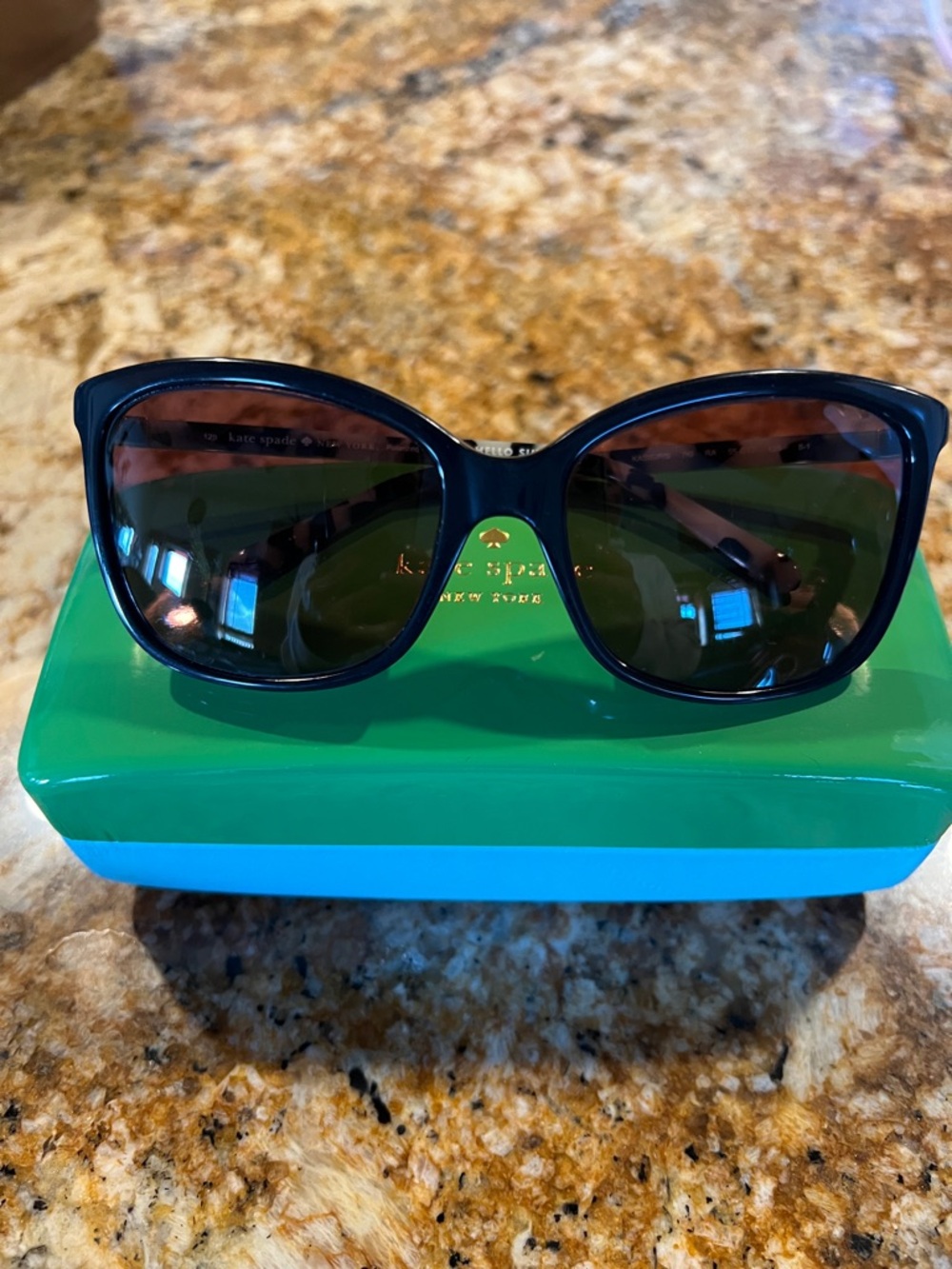 kate spade black cat eye sunglasses with dark lenses